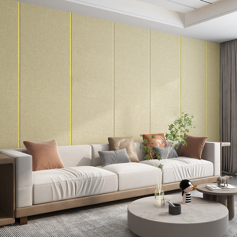 Modern Wall Covering Paneling Smooth Wall Interior Upholstered Plank Light Yellow Clearhalo 'Flooring 'Home Improvement' 'home_improvement' 'home_improvement_wall_paneling' 'Wall Paneling' 'wall_paneling' 'Walls & Ceilings' Walls and Ceiling' 7100099