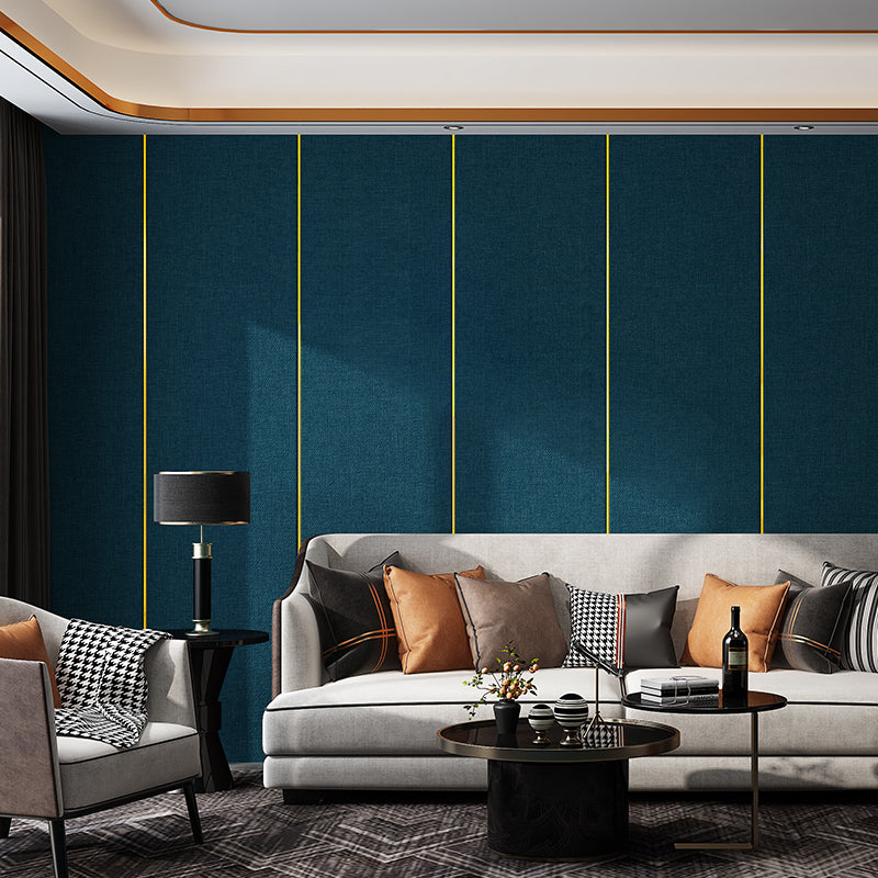 Modern Wall Covering Paneling Smooth Wall Interior Upholstered Plank Dark Blue Clearhalo 'Flooring 'Home Improvement' 'home_improvement' 'home_improvement_wall_paneling' 'Wall Paneling' 'wall_paneling' 'Walls & Ceilings' Walls and Ceiling' 7100109