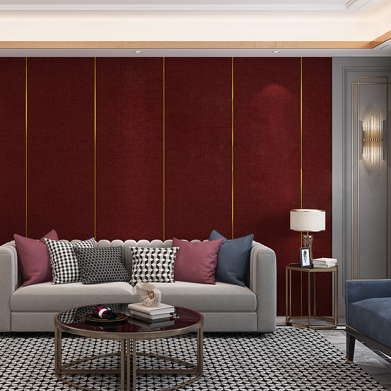 Modern Wall Covering Paneling Smooth Wall Interior Upholstered Plank Burgundy Clearhalo 'Flooring 'Home Improvement' 'home_improvement' 'home_improvement_wall_paneling' 'Wall Paneling' 'wall_paneling' 'Walls & Ceilings' Walls and Ceiling' 7100114