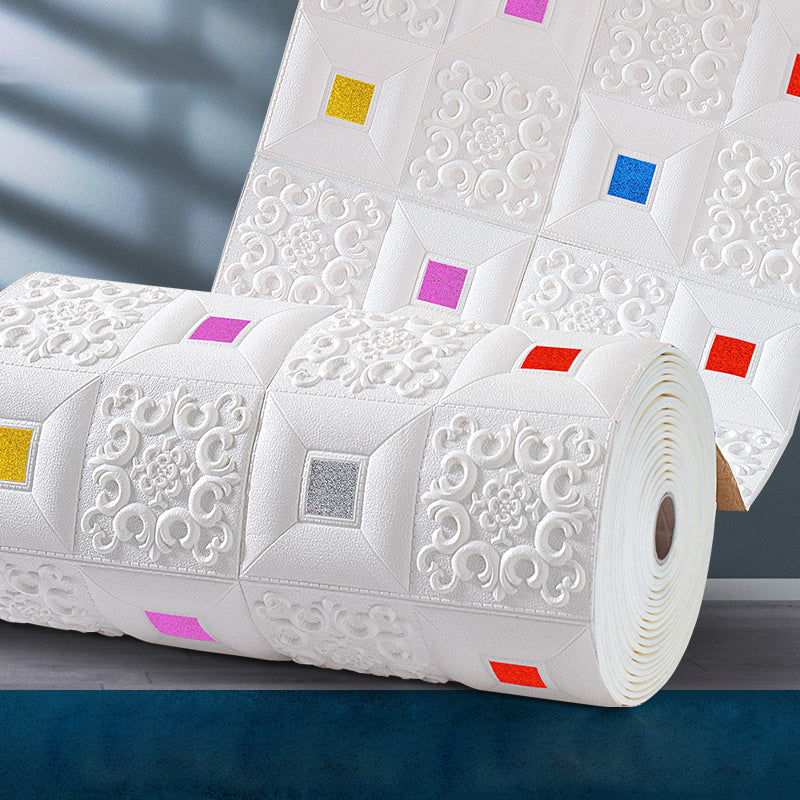 Modern 3D Embssed Wall Ceiling Peel and Stick Waterproof Wall Paneling Multi-Color Clearhalo 'Flooring 'Home Improvement' 'home_improvement' 'home_improvement_wall_paneling' 'Wall Paneling' 'wall_paneling' 'Walls & Ceilings' Walls and Ceiling' 7100208