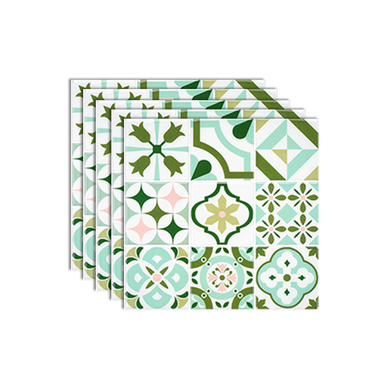 Plastic Peel & Stick Mosaic Tile Square Waterproof Peel and Stick Backsplash Green Clearhalo 'Flooring 'Home Improvement' 'home_improvement' 'home_improvement_peel_stick_blacksplash' 'Peel & Stick Backsplash Tile' 'peel_stick_blacksplash' 'Walls & Ceilings' Walls and Ceiling' 7100665