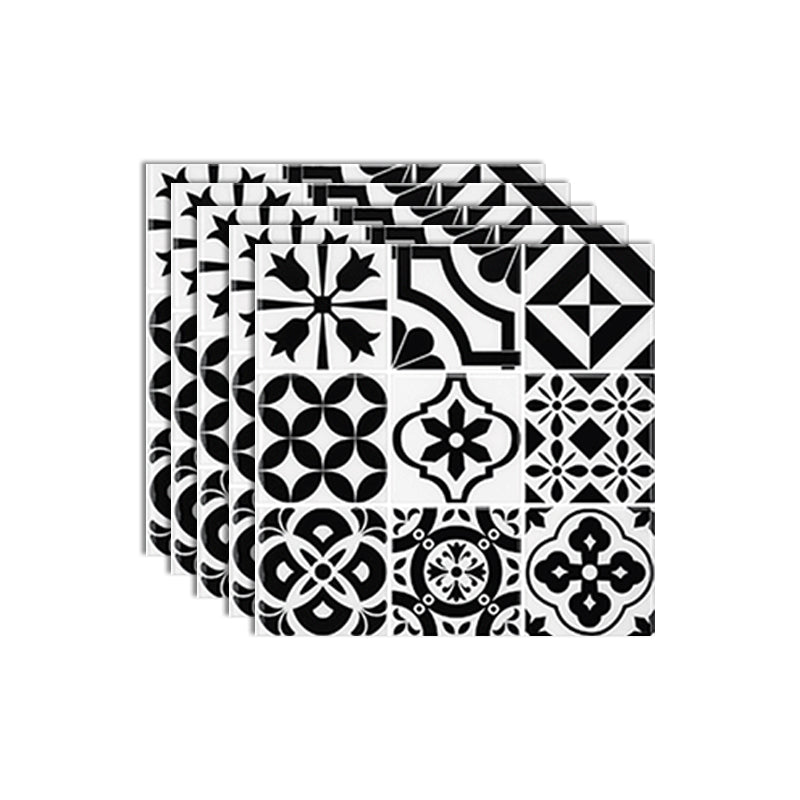 Plastic Peel & Stick Mosaic Tile Square Waterproof Peel and Stick Backsplash Black White Clearhalo 'Flooring 'Home Improvement' 'home_improvement' 'home_improvement_peel_stick_blacksplash' 'Peel & Stick Backsplash Tile' 'peel_stick_blacksplash' 'Walls & Ceilings' Walls and Ceiling' 7100669
