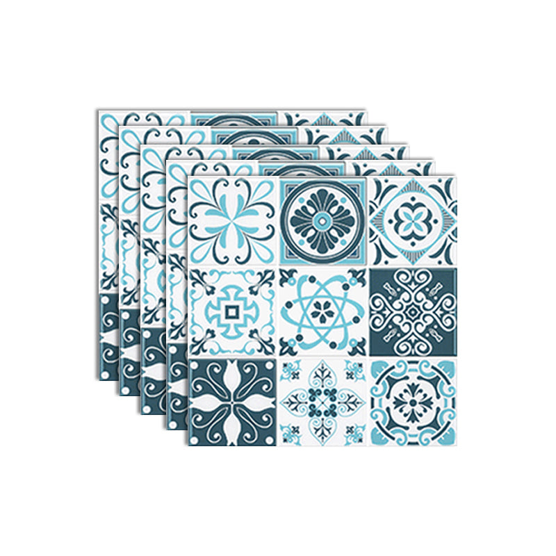 Plastic Peel & Stick Mosaic Tile Square Waterproof Peel and Stick Backsplash Cyan Clearhalo 'Flooring 'Home Improvement' 'home_improvement' 'home_improvement_peel_stick_blacksplash' 'Peel & Stick Backsplash Tile' 'peel_stick_blacksplash' 'Walls & Ceilings' Walls and Ceiling' 7100673