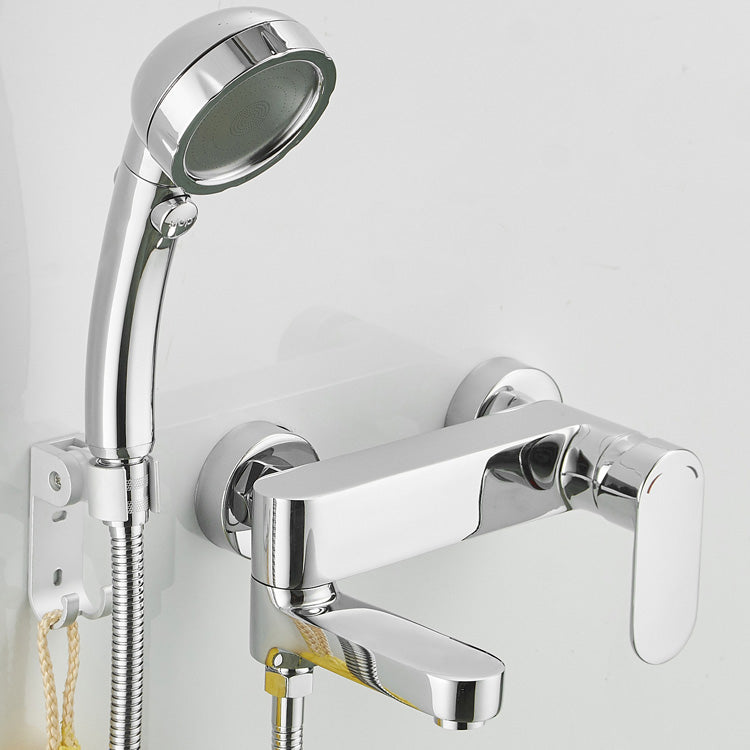 Modern Lever Handle Bath Faucet Trim Wall Mounted Bathtub Faucet Clearhalo 'Bathroom Remodel & Bathroom Fixtures' 'Bathtub Faucets' 'bathtub_faucets' 'Home Improvement' 'home_improvement' 'home_improvement_bathtub_faucets' 7100869