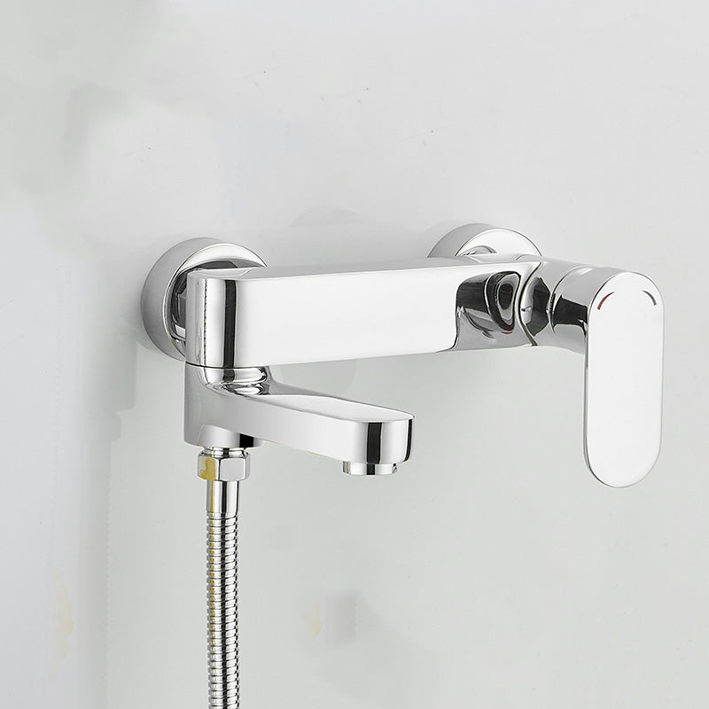 Modern Lever Handle Bath Faucet Trim Wall Mounted Bathtub Faucet Handheld Shower Not Included Clearhalo 'Bathroom Remodel & Bathroom Fixtures' 'Bathtub Faucets' 'bathtub_faucets' 'Home Improvement' 'home_improvement' 'home_improvement_bathtub_faucets' 7100870