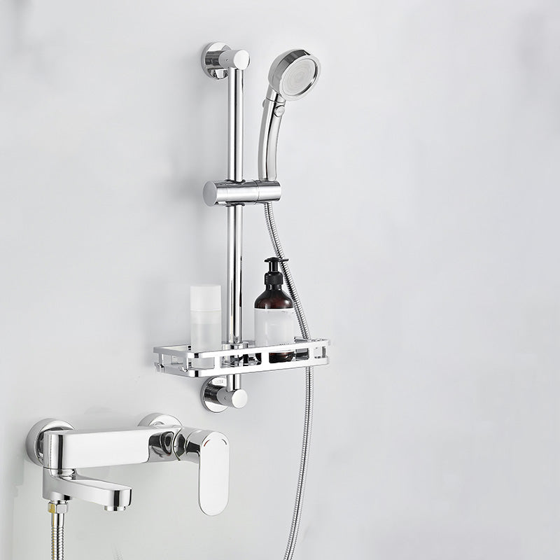 Modern Lever Handle Bath Faucet Trim Wall Mounted Bathtub Faucet Lift Clearhalo 'Bathroom Remodel & Bathroom Fixtures' 'Bathtub Faucets' 'bathtub_faucets' 'Home Improvement' 'home_improvement' 'home_improvement_bathtub_faucets' 7100875