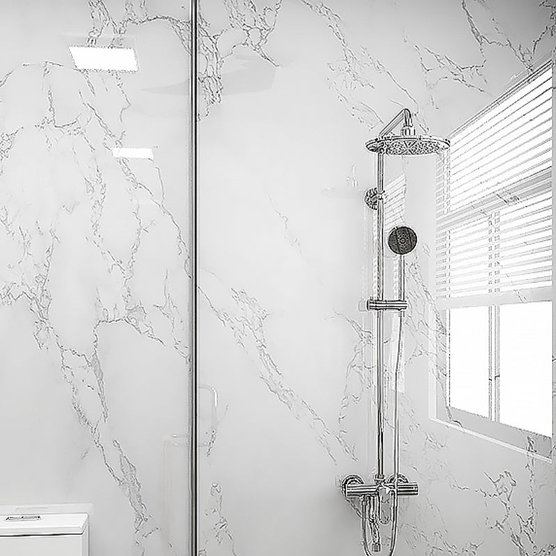 Marbling Peel & Stick Tile Stain Resistant Single Tile for Bathroom Backsplash White-Gray Clearhalo 'Flooring 'Home Improvement' 'home_improvement' 'home_improvement_peel_stick_blacksplash' 'Peel & Stick Backsplash Tile' 'peel_stick_blacksplash' 'Walls & Ceilings' Walls and Ceiling' 7100941