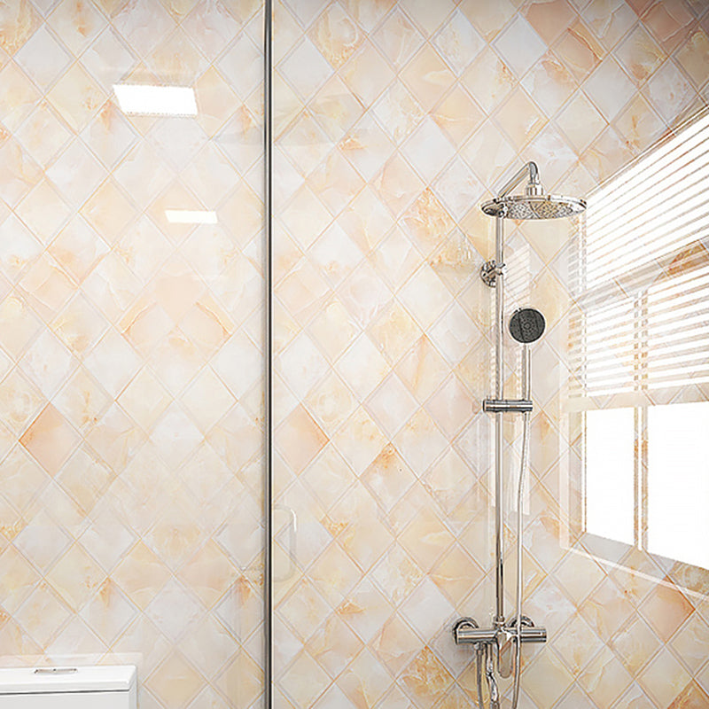 Marbling Peel & Stick Tile Stain Resistant Single Tile for Bathroom Backsplash Light Orange Clearhalo 'Flooring 'Home Improvement' 'home_improvement' 'home_improvement_peel_stick_blacksplash' 'Peel & Stick Backsplash Tile' 'peel_stick_blacksplash' 'Walls & Ceilings' Walls and Ceiling' 7100943