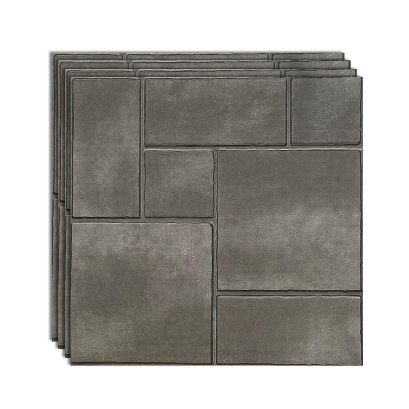 Modern Outdoor Floor Tile Square Straight Edge Vintage Floor Tile Black-Gray Clearhalo 'Floor Tiles & Wall Tiles' 'floor_tiles_wall_tiles' 'Flooring 'Home Improvement' 'home_improvement' 'home_improvement_floor_tiles_wall_tiles' Walls and Ceiling' 7100950