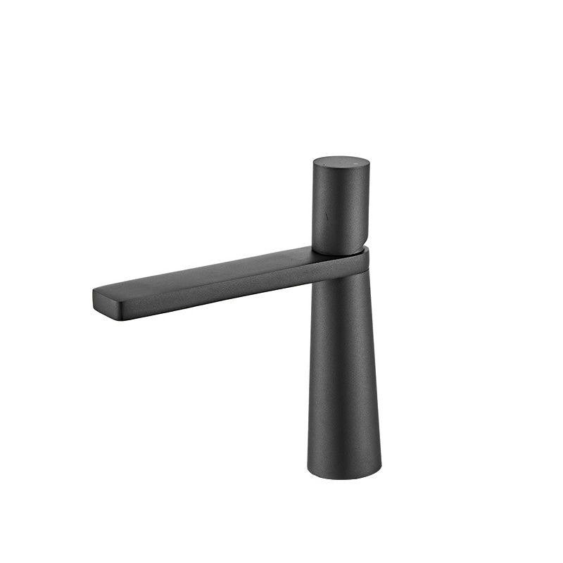 Modern Bathroom Faucet Rotary Handle Brass Single Hole Washroom Faucet Gun Grey 7.3" Clearhalo 'Bathroom Remodel & Bathroom Fixtures' 'Bathroom Sink Faucets' 'Bathroom Sinks & Faucet Components' 'bathroom_sink_faucets' 'Casa' 'Home Improvement' 'home_improvement' 'home_improvement_bathroom_sink_faucets' 7101151