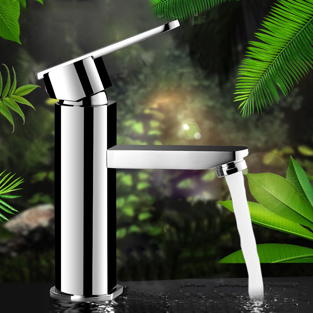 Bathroom Faucet Brass Lever Handle Single Hole Washroom Faucet Clearhalo 'Bathroom Remodel & Bathroom Fixtures' 'Bathroom Sink Faucets' 'Bathroom Sinks & Faucet Components' 'bathroom_sink_faucets' 'Home Improvement' 'home_improvement' 'home_improvement_bathroom_sink_faucets' 7101164