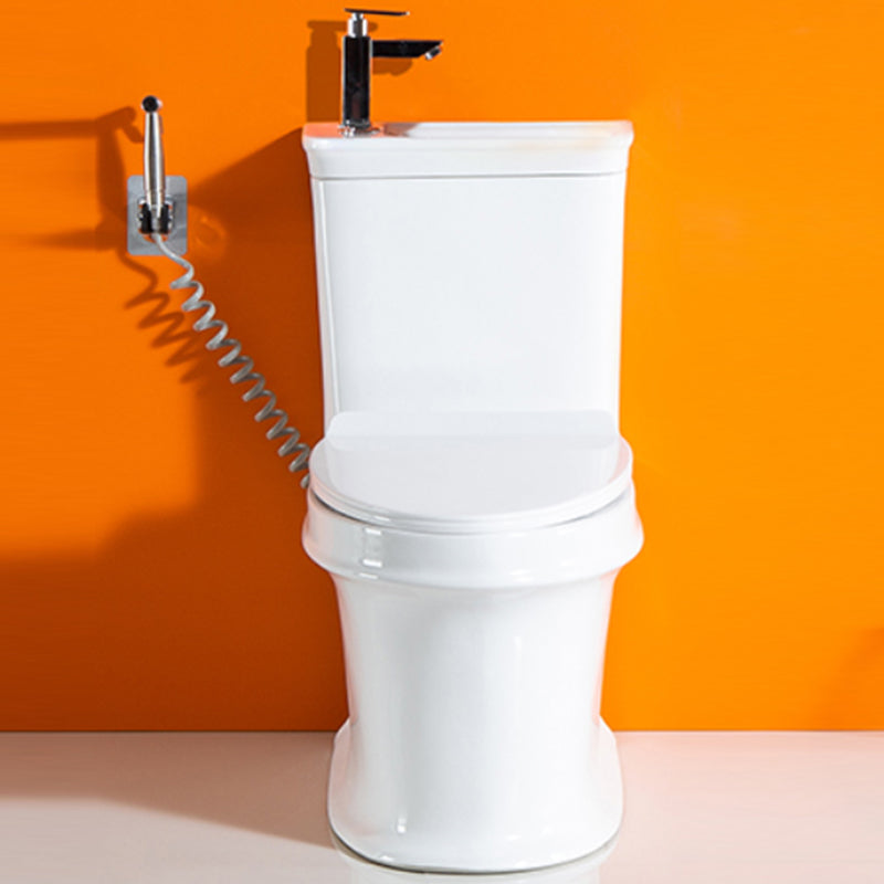 Modern Ceramic Toilet Bowl Floor Mounted Urine Toilet with Seat for Washroom Toilet with Sprayer Clearhalo 'Bathroom Remodel & Bathroom Fixtures' 'Home Improvement' 'home_improvement' 'home_improvement_toilets' 'Toilets & Bidets' 'Toilets' 7105310