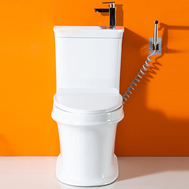 Modern Ceramic Toilet Bowl Floor Mounted Urine Toilet with Seat for Washroom Toilet with Sprayer Clearhalo 'Bathroom Remodel & Bathroom Fixtures' 'Home Improvement' 'home_improvement' 'home_improvement_toilets' 'Toilets & Bidets' 'Toilets' 7105311
