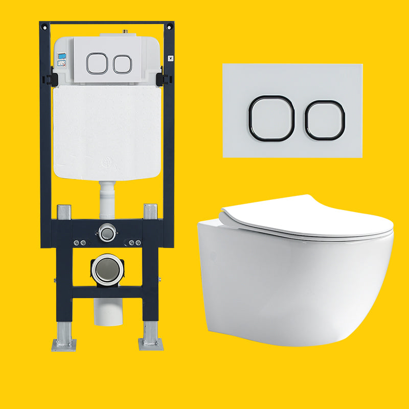 Contemporary One Piece Toilet Bowl Wall Hung Urine Toilet for Bathroom 14"L x 21"W x 14"H Toilet with Freestanding Tanker Clearhalo 'Bathroom Remodel & Bathroom Fixtures' 'Home Improvement' 'home_improvement' 'home_improvement_toilets' 'Toilets & Bidets' 'Toilets' 7105333