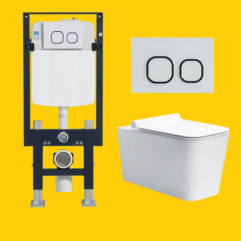 Contemporary One Piece Toilet Bowl Wall Hung Urine Toilet for Bathroom 14"L x 23"W x 14"H Toilet with Freestanding Tanker Clearhalo 'Bathroom Remodel & Bathroom Fixtures' 'Home Improvement' 'home_improvement' 'home_improvement_toilets' 'Toilets & Bidets' 'Toilets' 7105336