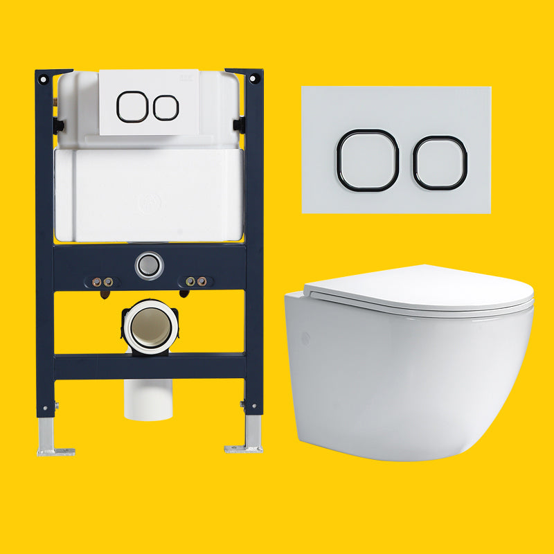 Contemporary One Piece Toilet Bowl Wall Hung Urine Toilet for Bathroom 14"L x 19"W x 14"H Toilet with Low Tanker Clearhalo 'Bathroom Remodel & Bathroom Fixtures' 'Home Improvement' 'home_improvement' 'home_improvement_toilets' 'Toilets & Bidets' 'Toilets' 7105345