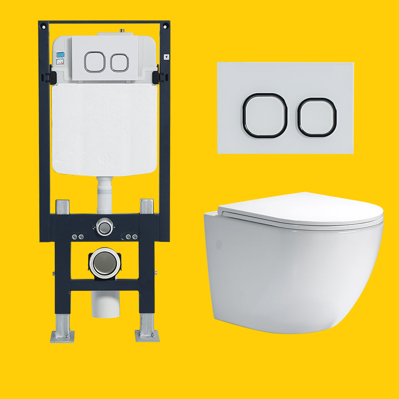 Contemporary One Piece Toilet Bowl Wall Hung Urine Toilet for Bathroom 14"L x 19"W x 14"H Toilet with Freestanding Tanker Clearhalo 'Bathroom Remodel & Bathroom Fixtures' 'Home Improvement' 'home_improvement' 'home_improvement_toilets' 'Toilets & Bidets' 'Toilets' 7105346