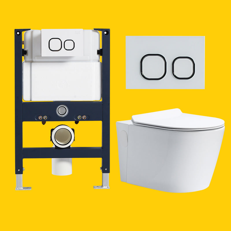 Contemporary One Piece Toilet Bowl Wall Hung Urine Toilet for Bathroom 14"L x 22"W x 14"H Toilet with Low Tanker Clearhalo 'Bathroom Remodel & Bathroom Fixtures' 'Home Improvement' 'home_improvement' 'home_improvement_toilets' 'Toilets & Bidets' 'Toilets' 7105349