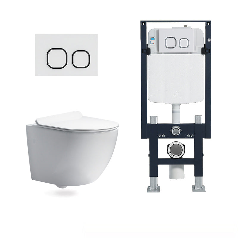 Modern Ceramic White Flush Toilet Wall Hung Urine Toilet with Seat for Bathroom 14"L x 19"W x 14"H Toilet with Freestanding Tanker Clearhalo 'Bathroom Remodel & Bathroom Fixtures' 'Home Improvement' 'home_improvement' 'home_improvement_toilets' 'Toilets & Bidets' 'Toilets' 7105361