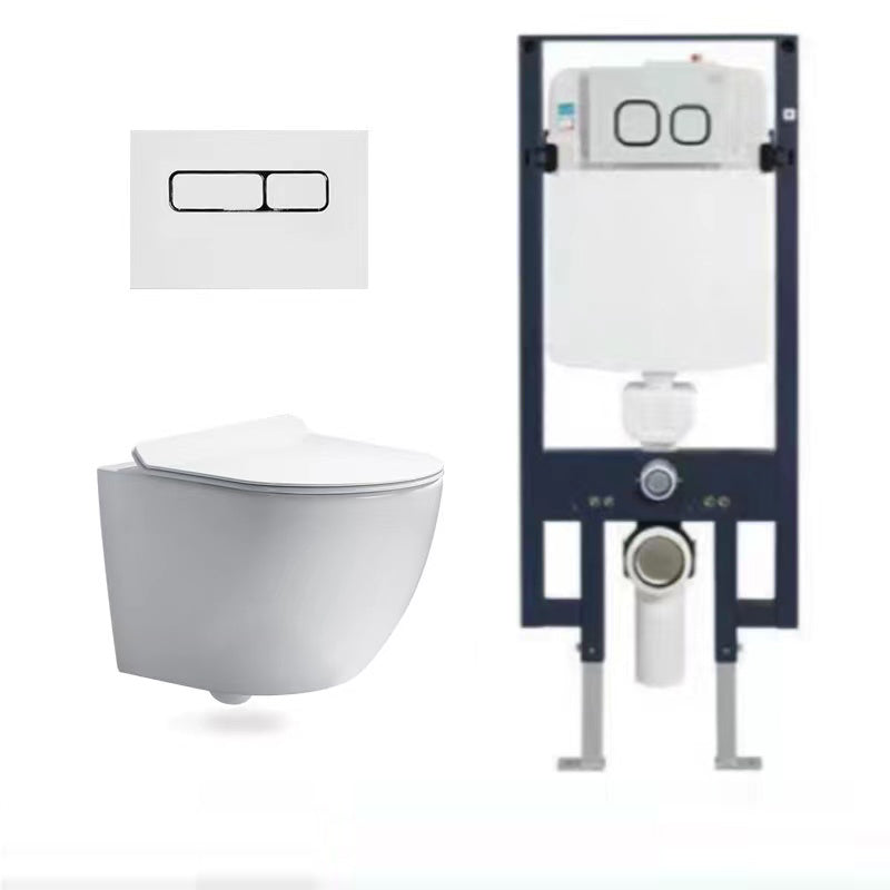 Modern Ceramic White Flush Toilet Wall Hung Urine Toilet with Seat for Bathroom 14"L x 19"W x 14"H Toilet & Thin Tanker Clearhalo 'Bathroom Remodel & Bathroom Fixtures' 'Home Improvement' 'home_improvement' 'home_improvement_toilets' 'Toilets & Bidets' 'Toilets' 7105362