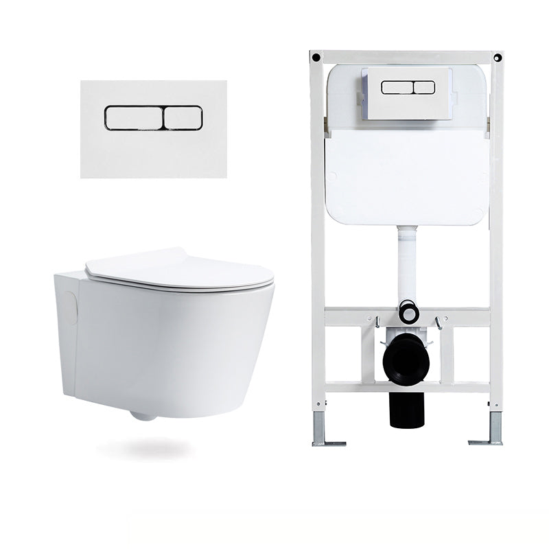 Modern Ceramic White Flush Toilet Wall Hung Urine Toilet with Seat for Bathroom 14"L x 22"W x 14"H Toilet with High Tanker Clearhalo 'Bathroom Remodel & Bathroom Fixtures' 'Home Improvement' 'home_improvement' 'home_improvement_toilets' 'Toilets & Bidets' 'Toilets' 7105364