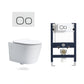 Modern Ceramic White Flush Toilet Wall Hung Urine Toilet with Seat for Bathroom 14"L x 22"W x 14"H Toilet with Low Tanker Clearhalo 'Bathroom Remodel & Bathroom Fixtures' 'Home Improvement' 'home_improvement' 'home_improvement_toilets' 'Toilets & Bidets' 'Toilets' 7105366