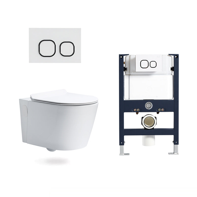Modern Ceramic White Flush Toilet Wall Hung Urine Toilet with Seat for Bathroom 14"L x 22"W x 14"H Toilet with Low Tanker Clearhalo 'Bathroom Remodel & Bathroom Fixtures' 'Home Improvement' 'home_improvement' 'home_improvement_toilets' 'Toilets & Bidets' 'Toilets' 7105366