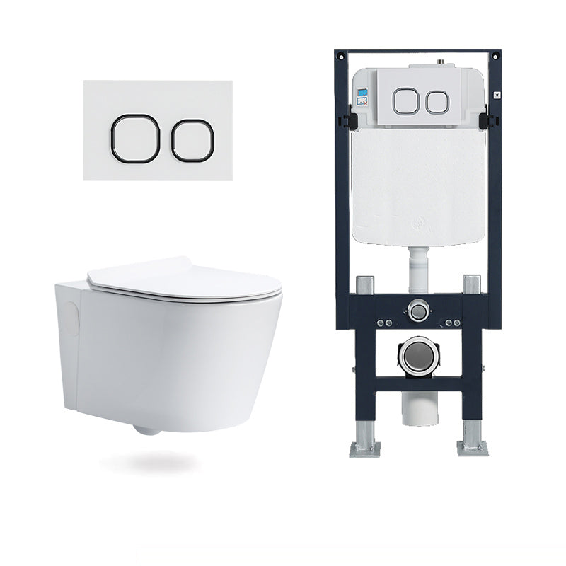Modern Ceramic White Flush Toilet Wall Hung Urine Toilet with Seat for Bathroom 14"L x 22"W x 14"H Toilet with Freestanding Tanker Clearhalo 'Bathroom Remodel & Bathroom Fixtures' 'Home Improvement' 'home_improvement' 'home_improvement_toilets' 'Toilets & Bidets' 'Toilets' 7105368