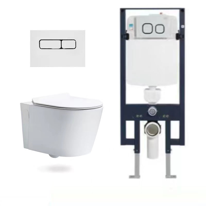 Modern Ceramic White Flush Toilet Wall Hung Urine Toilet with Seat for Bathroom 14"L x 22"W x 14"H Toilet & Thin Tanker Clearhalo 'Bathroom Remodel & Bathroom Fixtures' 'Home Improvement' 'home_improvement' 'home_improvement_toilets' 'Toilets & Bidets' 'Toilets' 7105370