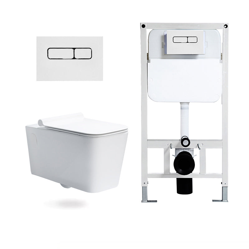 Modern Ceramic White Flush Toilet Wall Hung Urine Toilet with Seat for Bathroom 14"L x 23"W x 14"H Toilet with High Tanker Clearhalo 'Bathroom Remodel & Bathroom Fixtures' 'Home Improvement' 'home_improvement' 'home_improvement_toilets' 'Toilets & Bidets' 'Toilets' 7105373