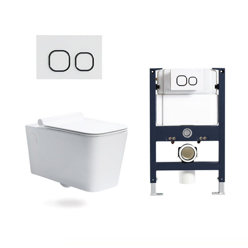 Modern Ceramic White Flush Toilet Wall Hung Urine Toilet with Seat for Bathroom 14"L x 23"W x 14"H Toilet with Low Tanker Clearhalo 'Bathroom Remodel & Bathroom Fixtures' 'Home Improvement' 'home_improvement' 'home_improvement_toilets' 'Toilets & Bidets' 'Toilets' 7105375