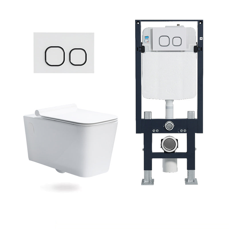 Modern Ceramic White Flush Toilet Wall Hung Urine Toilet with Seat for Bathroom 14"L x 23"W x 14"H Toilet with Freestanding Tanker Clearhalo 'Bathroom Remodel & Bathroom Fixtures' 'Home Improvement' 'home_improvement' 'home_improvement_toilets' 'Toilets & Bidets' 'Toilets' 7105376
