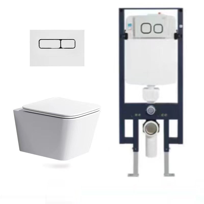Modern Ceramic White Flush Toilet Wall Hung Urine Toilet with Seat for Bathroom 14"L x 23"W x 14"H Toilet & Thin Tanker Clearhalo 'Bathroom Remodel & Bathroom Fixtures' 'Home Improvement' 'home_improvement' 'home_improvement_toilets' 'Toilets & Bidets' 'Toilets' 7105377