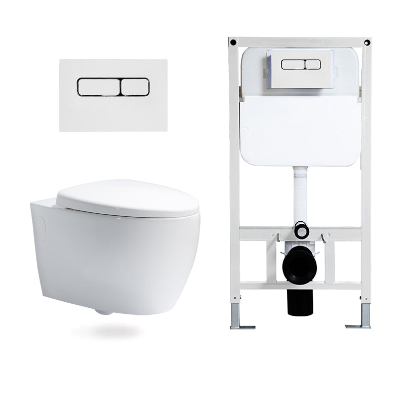 Modern Ceramic White Flush Toilet Wall Hung Urine Toilet with Seat for Bathroom 16"L x 23"W x 14"H Toilet with High Tanker Clearhalo 'Bathroom Remodel & Bathroom Fixtures' 'Home Improvement' 'home_improvement' 'home_improvement_toilets' 'Toilets & Bidets' 'Toilets' 7105378