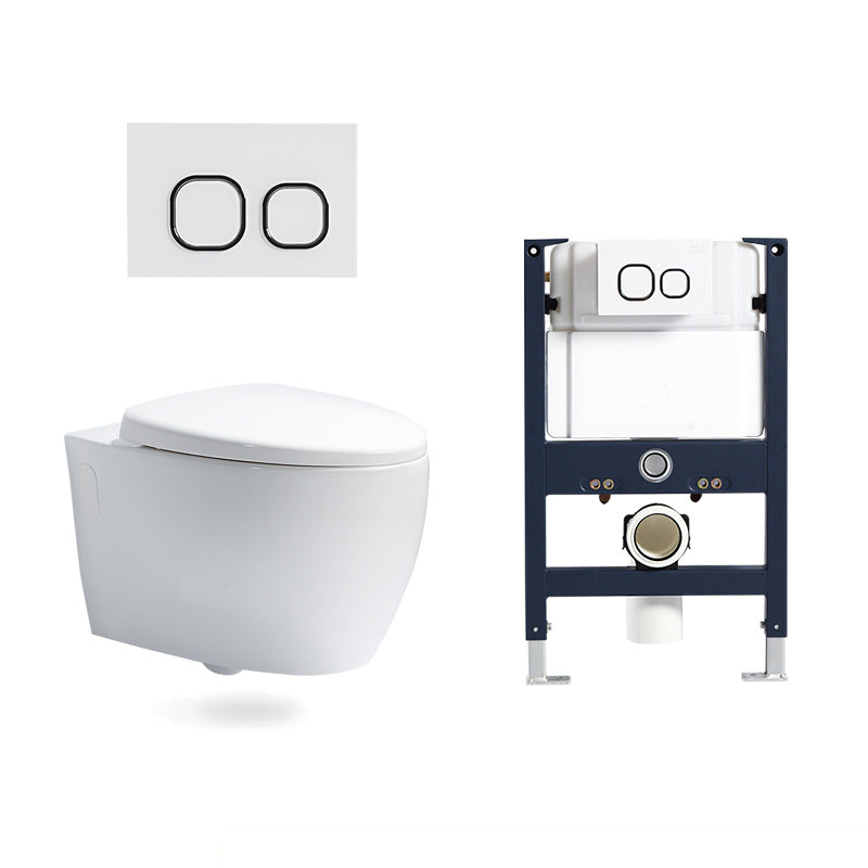 Modern Ceramic White Flush Toilet Wall Hung Urine Toilet with Seat for Bathroom 16"L x 23"W x 14"H Toilet with Low Tanker Clearhalo 'Bathroom Remodel & Bathroom Fixtures' 'Home Improvement' 'home_improvement' 'home_improvement_toilets' 'Toilets & Bidets' 'Toilets' 7105379