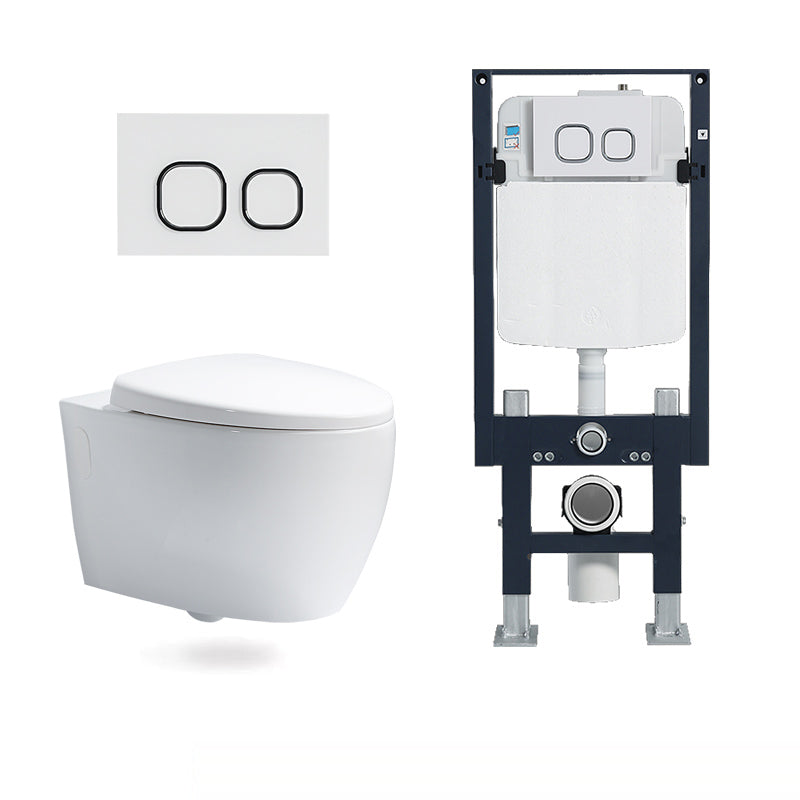 Modern Ceramic White Flush Toilet Wall Hung Urine Toilet with Seat for Bathroom 16"L x 23"W x 14"H Toilet with Freestanding Tanker Clearhalo 'Bathroom Remodel & Bathroom Fixtures' 'Home Improvement' 'home_improvement' 'home_improvement_toilets' 'Toilets & Bidets' 'Toilets' 7105380