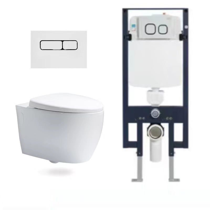 Modern Ceramic White Flush Toilet Wall Hung Urine Toilet with Seat for Bathroom 16"L x 23"W x 14"H Toilet & Thin Tanker Clearhalo 'Bathroom Remodel & Bathroom Fixtures' 'Home Improvement' 'home_improvement' 'home_improvement_toilets' 'Toilets & Bidets' 'Toilets' 7105381