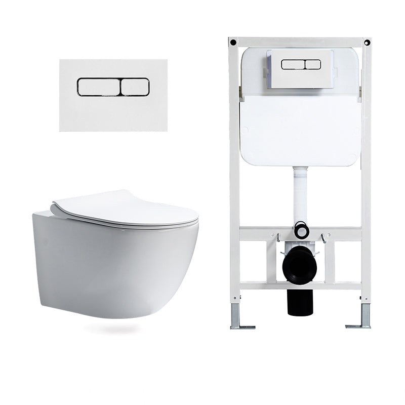 Modern Ceramic White Flush Toilet Wall Hung Urine Toilet with Seat for Bathroom 14"L x 21"W x 14"H Toilet with High Tanker Clearhalo 'Bathroom Remodel & Bathroom Fixtures' 'Home Improvement' 'home_improvement' 'home_improvement_toilets' 'Toilets & Bidets' 'Toilets' 7105382