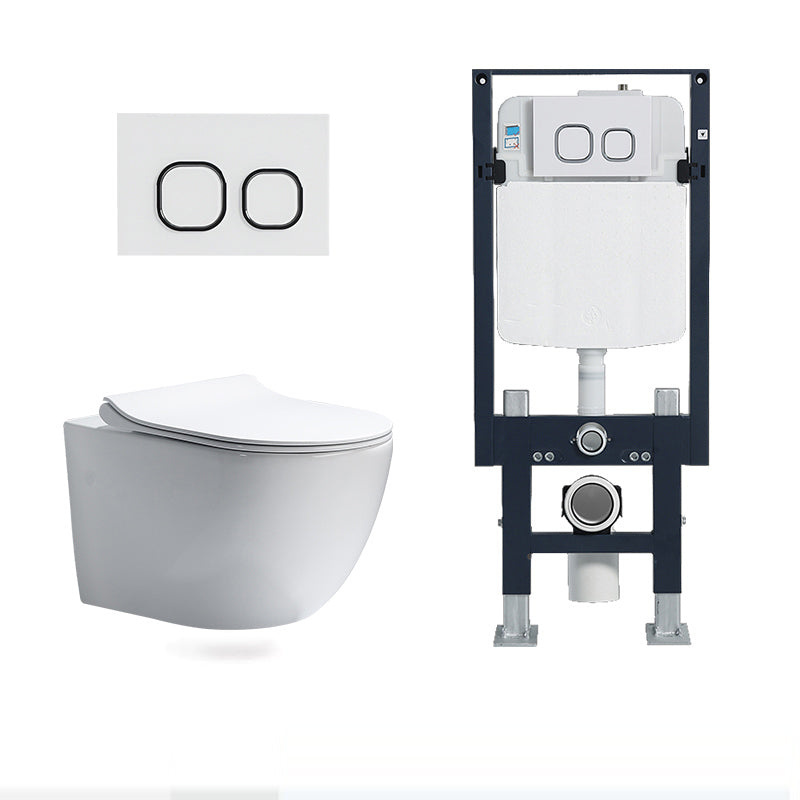 Modern Ceramic White Flush Toilet Wall Hung Urine Toilet with Seat for Bathroom 14"L x 21"W x 14"H Toilet with Freestanding Tanker Clearhalo 'Bathroom Remodel & Bathroom Fixtures' 'Home Improvement' 'home_improvement' 'home_improvement_toilets' 'Toilets & Bidets' 'Toilets' 7105384