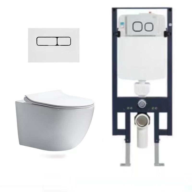 Modern Ceramic White Flush Toilet Wall Hung Urine Toilet with Seat for Bathroom 14"L x 21"W x 14"H Toilet & Thin Tanker Clearhalo 'Bathroom Remodel & Bathroom Fixtures' 'Home Improvement' 'home_improvement' 'home_improvement_toilets' 'Toilets & Bidets' 'Toilets' 7105385