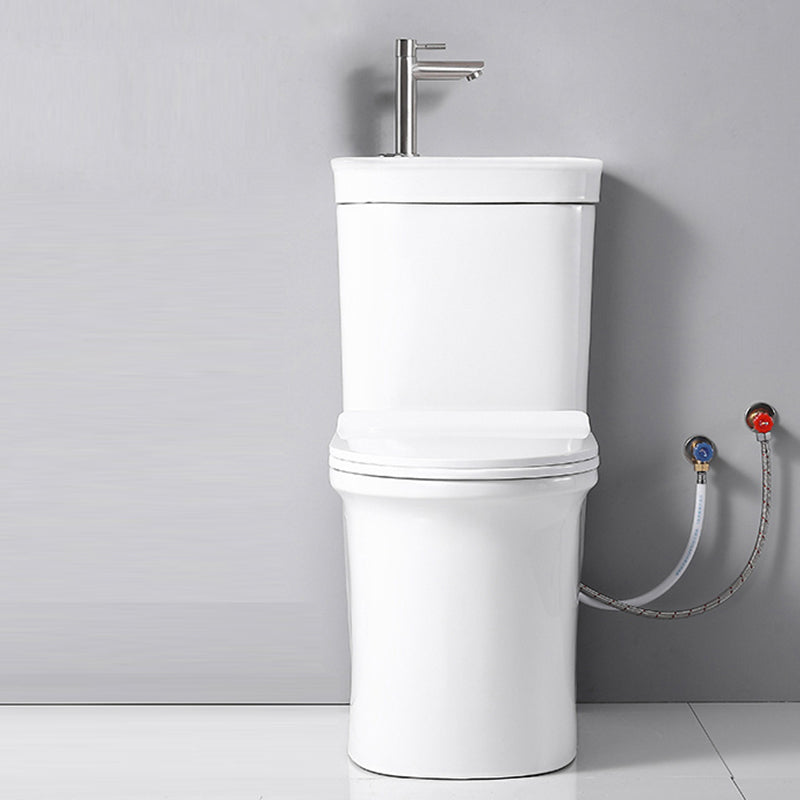 Contemporary Ceramic Flush Toilet Seat Included Urine Toilet for Washroom White Cold Hot Water Dispensor ( Left) Clearhalo 'Bathroom Remodel & Bathroom Fixtures' 'Home Improvement' 'home_improvement' 'home_improvement_toilets' 'Toilets & Bidets' 'Toilets' 7105392