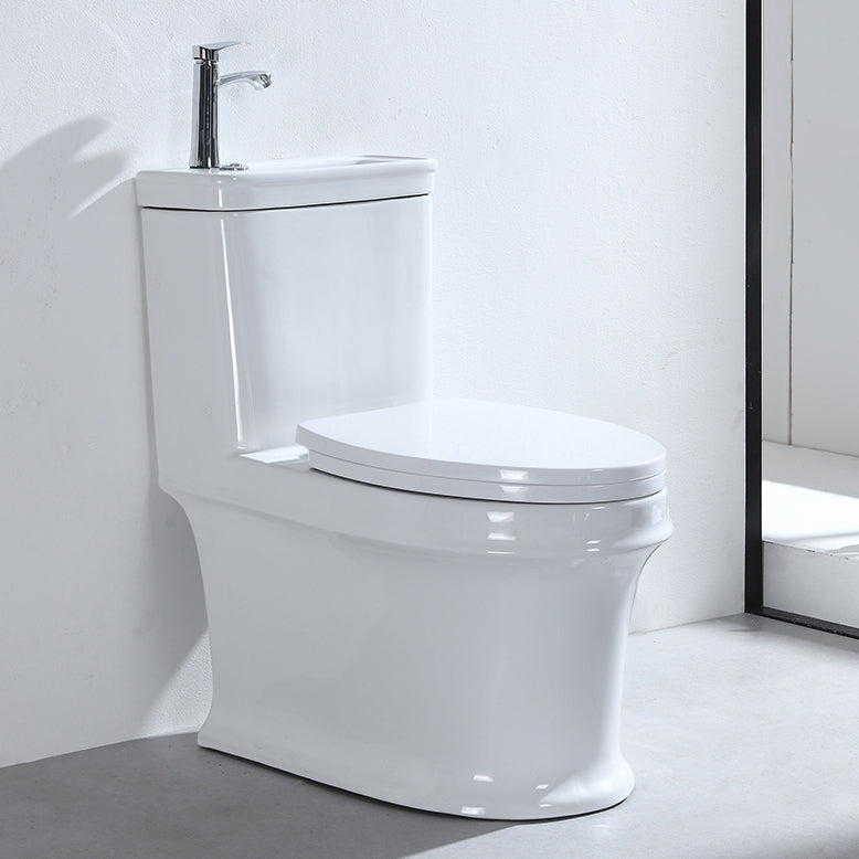Contemporary Porcelain Flush Toilet Floor Mount One-Piece Toilet Urine Toilet 15"L x 28"W x 29"H Clearhalo 'Bathroom Remodel & Bathroom Fixtures' 'Home Improvement' 'home_improvement' 'home_improvement_toilets' 'Toilets & Bidets' 'Toilets' 7105414