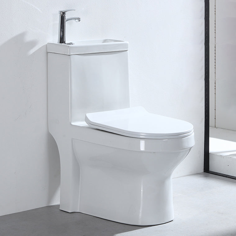 Contemporary Porcelain Flush Toilet Floor Mount One-Piece Toilet Urine Toilet 15"L x 27"W x 31"H Clearhalo 'Bathroom Remodel & Bathroom Fixtures' 'Home Improvement' 'home_improvement' 'home_improvement_toilets' 'Toilets & Bidets' 'Toilets' 7105416