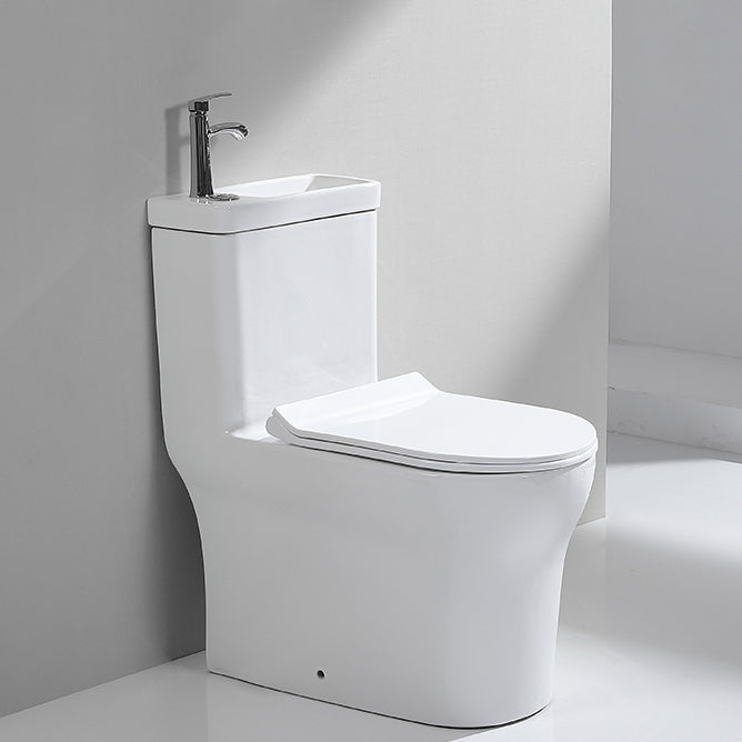 Contemporary Porcelain Flush Toilet Floor Mount One-Piece Toilet Urine Toilet 16"L x 28"W x 31"H Clearhalo 'Bathroom Remodel & Bathroom Fixtures' 'Home Improvement' 'home_improvement' 'home_improvement_toilets' 'Toilets & Bidets' 'Toilets' 7105418