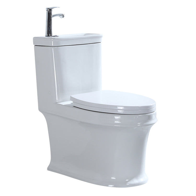 Contemporary Porcelain Flush Toilet Floor Mount One-Piece Toilet Urine Toilet Clearhalo 'Bathroom Remodel & Bathroom Fixtures' 'Home Improvement' 'home_improvement' 'home_improvement_toilets' 'Toilets & Bidets' 'Toilets' 7105420