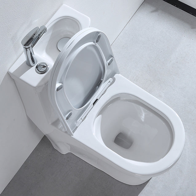Contemporary Porcelain Flush Toilet Floor Mount One-Piece Toilet Urine Toilet Clearhalo 'Bathroom Remodel & Bathroom Fixtures' 'Home Improvement' 'home_improvement' 'home_improvement_toilets' 'Toilets & Bidets' 'Toilets' 7105428