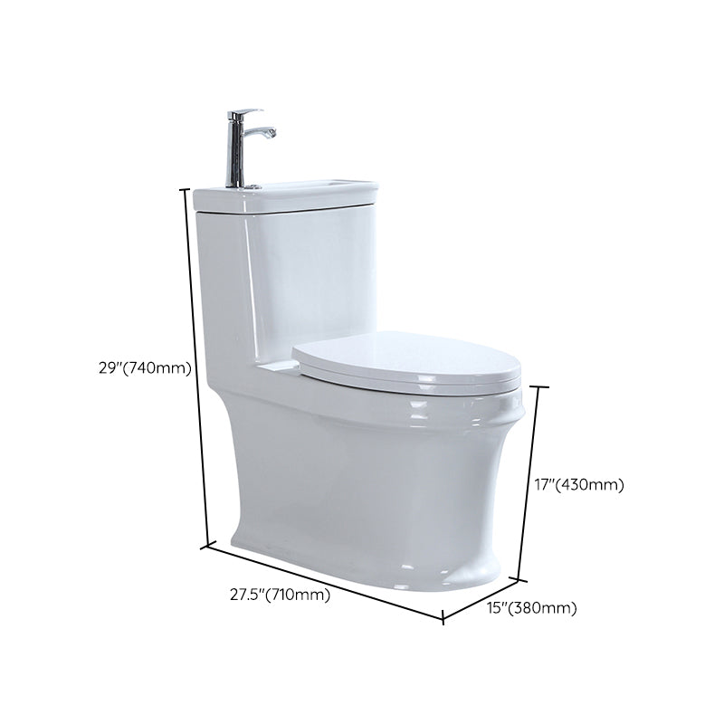 Contemporary Porcelain Flush Toilet Floor Mount One-Piece Toilet Urine Toilet Clearhalo 'Bathroom Remodel & Bathroom Fixtures' 'Home Improvement' 'home_improvement' 'home_improvement_toilets' 'Toilets & Bidets' 'Toilets' 7105431