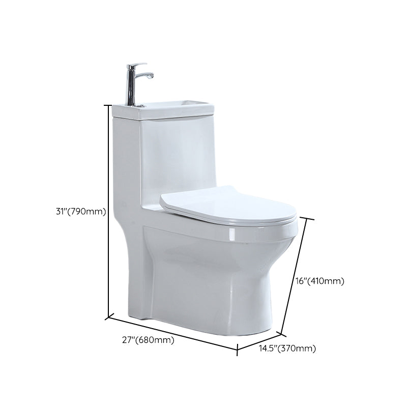 Contemporary Porcelain Flush Toilet Floor Mount One-Piece Toilet Urine Toilet Clearhalo 'Bathroom Remodel & Bathroom Fixtures' 'Home Improvement' 'home_improvement' 'home_improvement_toilets' 'Toilets & Bidets' 'Toilets' 7105433