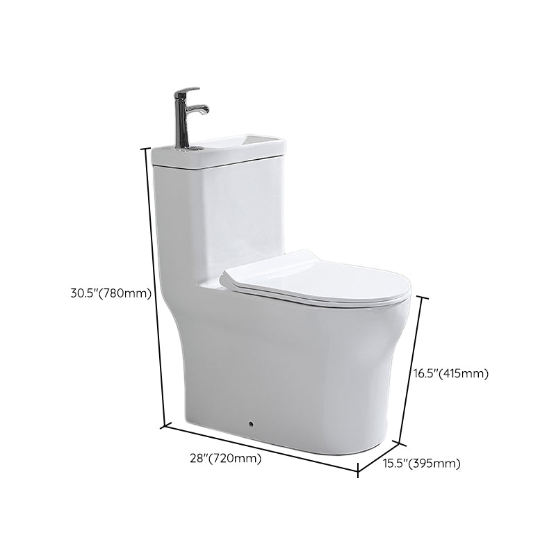 Contemporary Porcelain Flush Toilet Floor Mount One-Piece Toilet Urine Toilet Clearhalo 'Bathroom Remodel & Bathroom Fixtures' 'Home Improvement' 'home_improvement' 'home_improvement_toilets' 'Toilets & Bidets' 'Toilets' 7105434