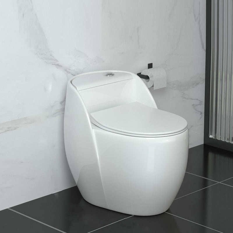 Contemporary Siphon Jet Flush Toilet Floor Mounted Urine Toilet for Bathroom 18"L x 26"W x 23"H White Clearhalo 'Bathroom Remodel & Bathroom Fixtures' 'Home Improvement' 'home_improvement' 'home_improvement_toilets' 'Toilets & Bidets' 'Toilets' 7105453
